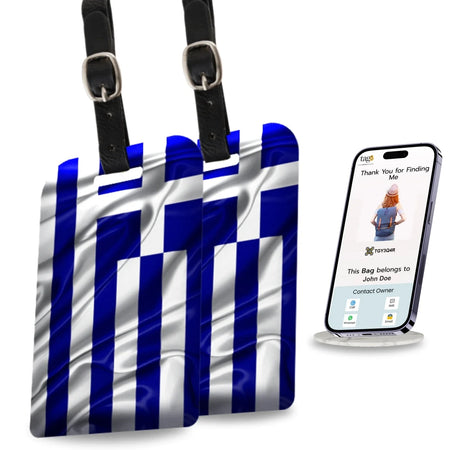 Smart Bag Security Tag - Greece Flag [Pack 2]