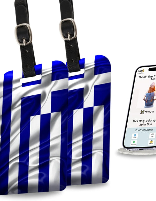 Load image into Gallery viewer, Smart Bag Security Tag - Greece Flag [Pack 2]
