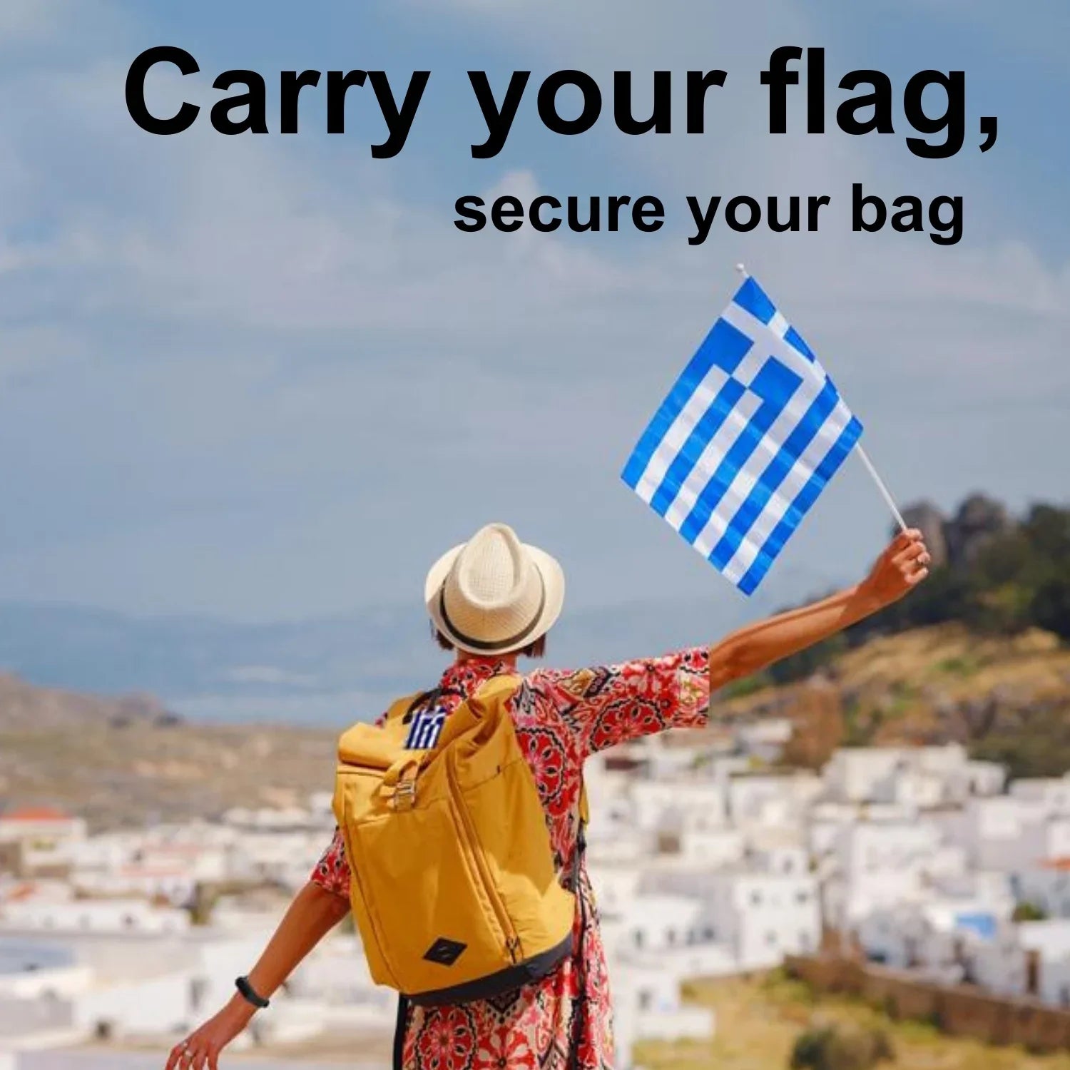 Smart Bag Security Tag - Greece Flag [Pack 2]
