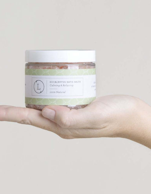 Load image into Gallery viewer, CBD Natural Eucalyptus Bath Salts with CBD, Calming and relaxing (THC free)
